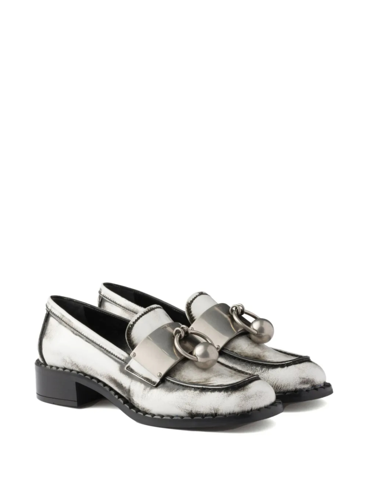 Prada кожаные лоферы, белый — фото 2
