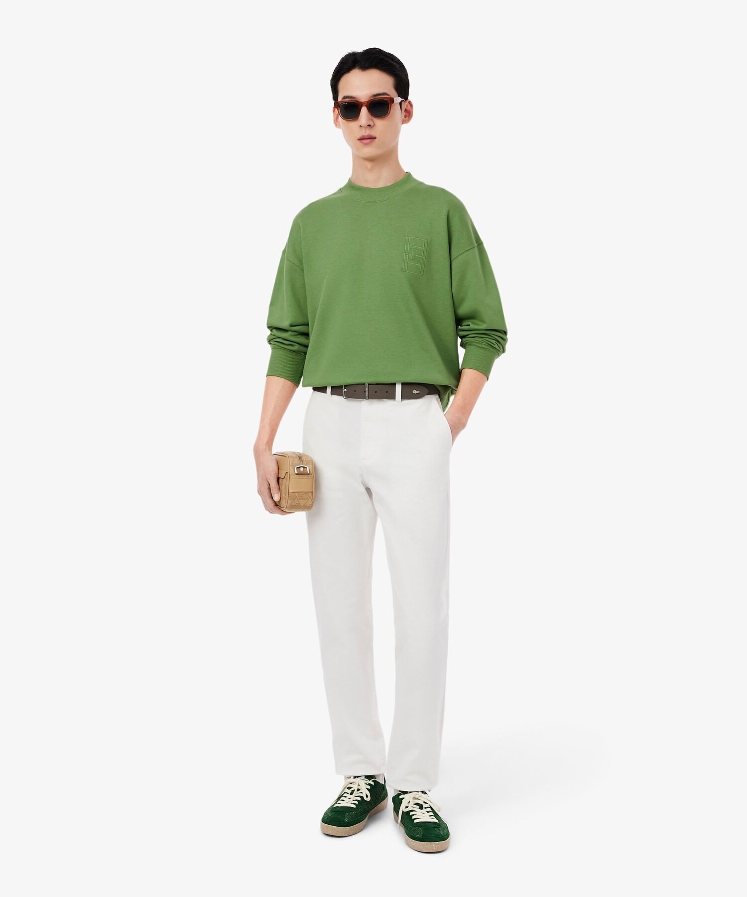 Толстовка с круглым вырезом и декоративной строчкой LACOSTE, Light green — фото 4