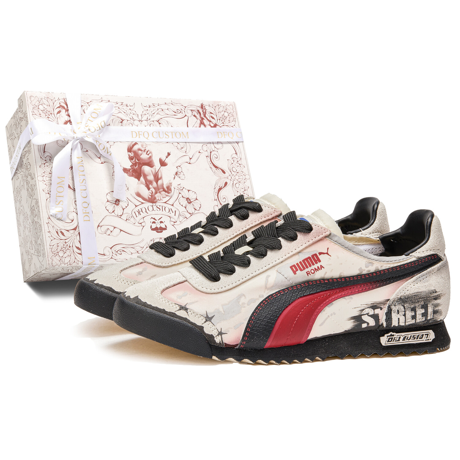 

Кроссовки Roma Og Nylon унисекс с низким верхом, белый/красный Puma