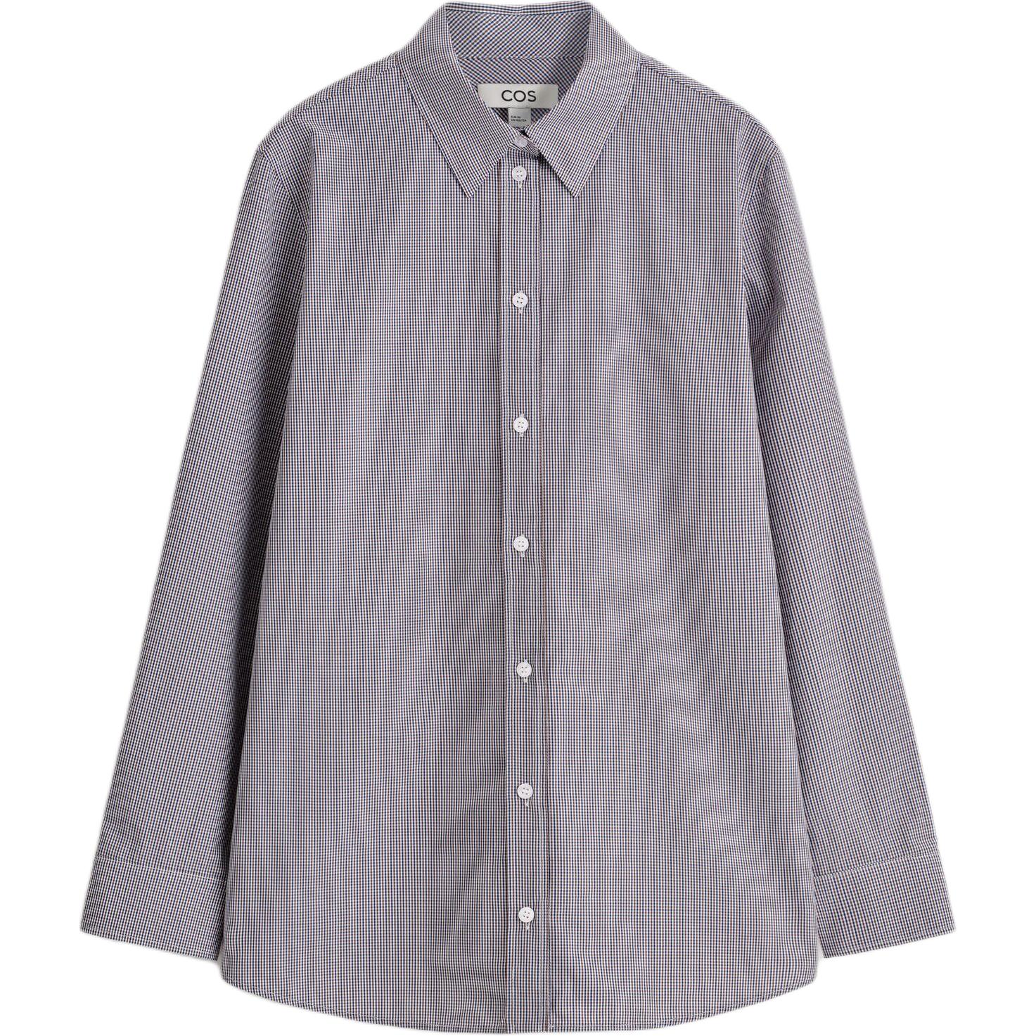 

COS Футболка Женская Бело-Голубая С Заостренным Воротником