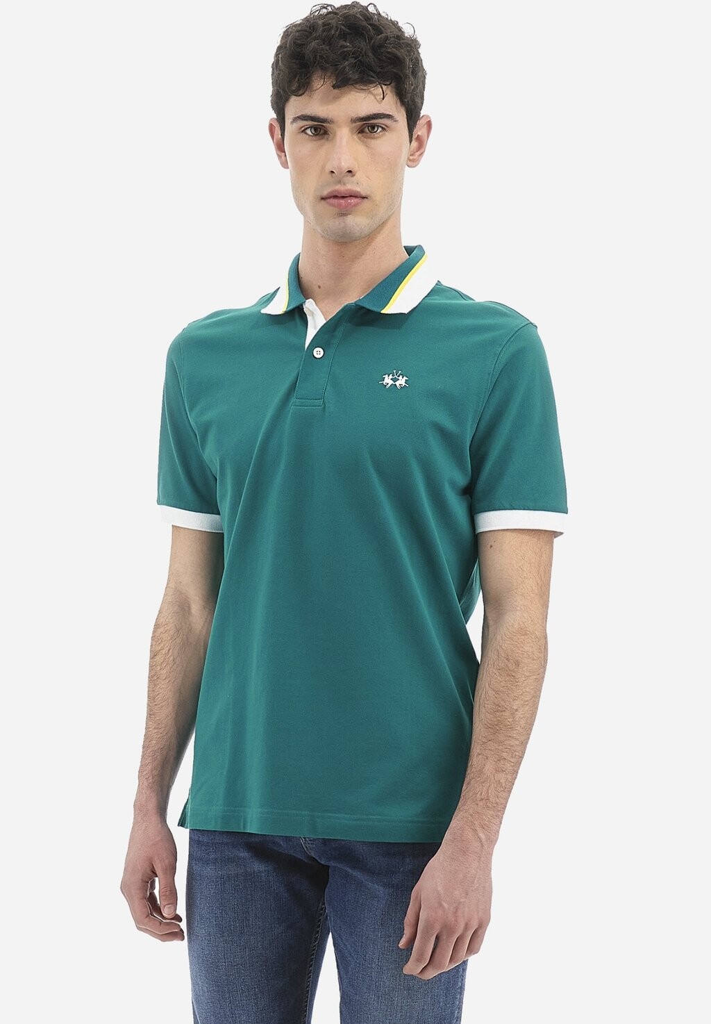 

Поло SHORT-SLEEVED POLO SHIRT La Martina, зеленый