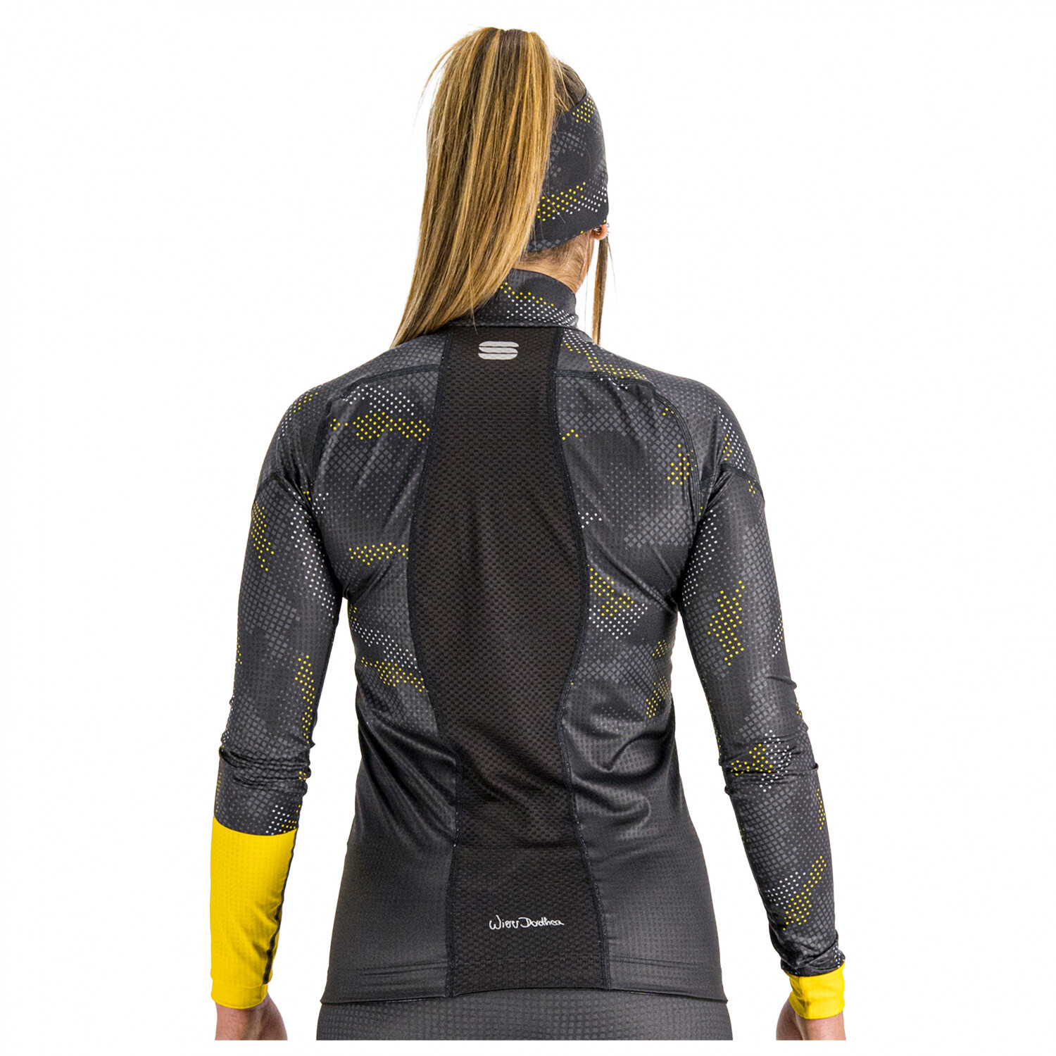 Куртка для беговых лыж Sportful Women's Doro Race Jersey, цвет Dark Gray/Yellow — фото 2
