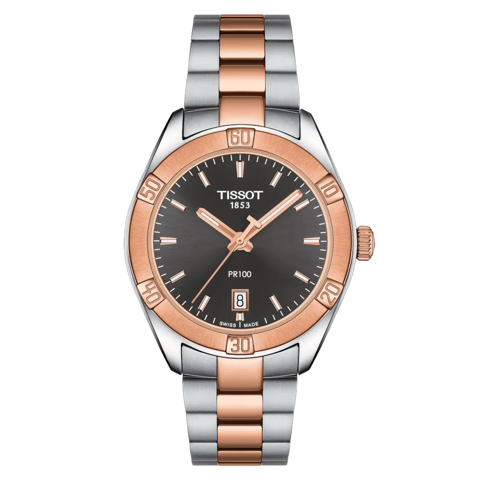 

Женские часы коллекции PR100 в двухцветной стали Tissot, розовый