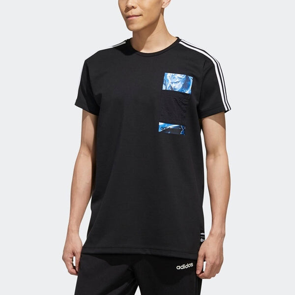 Футболка neo x crossover повседневные спортивные с коротким рукавом Adidas, черный — фото 3