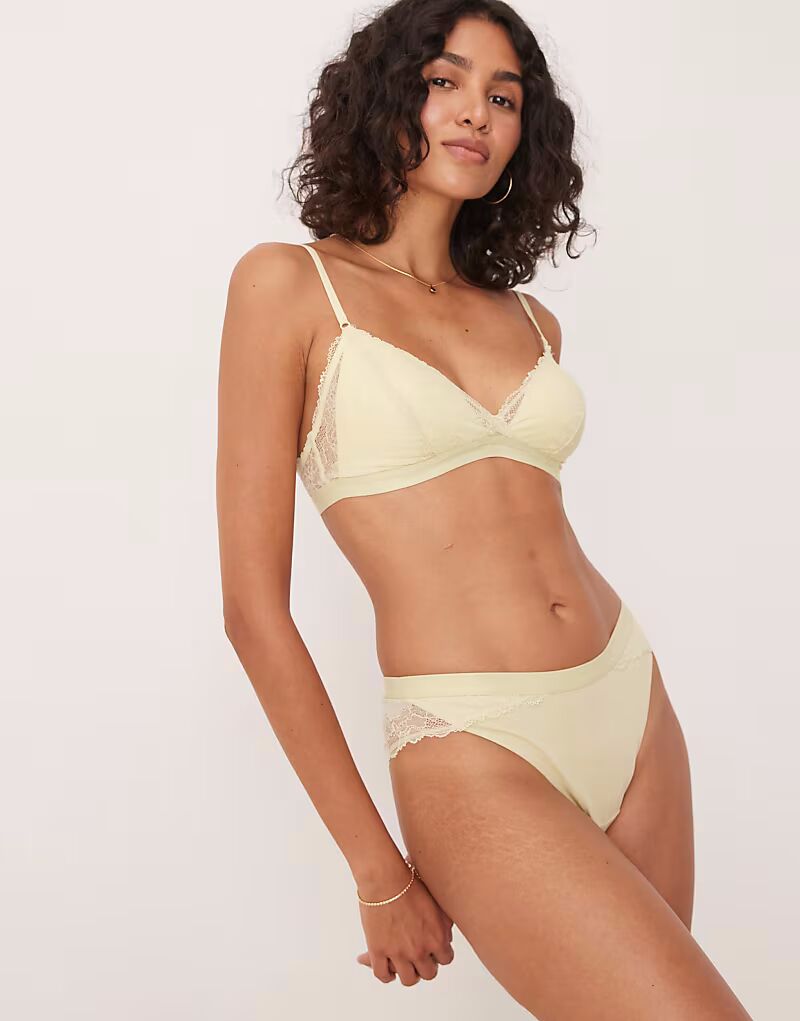 

Трусики-танга Calvin Klein Modern Lace нежно-желтого цвета