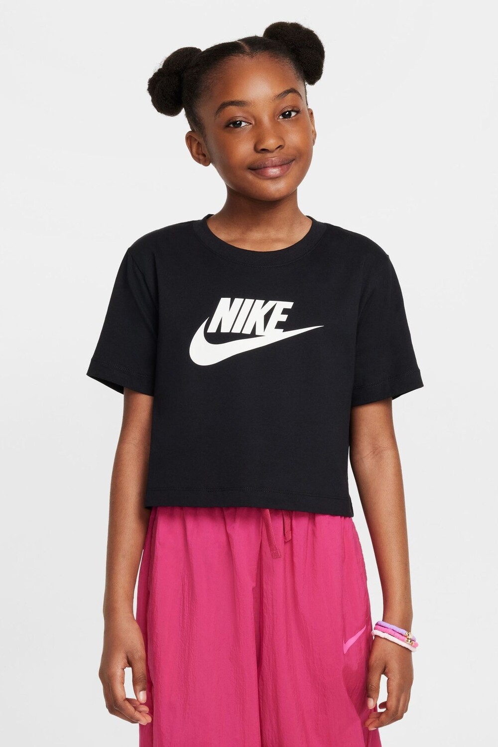 Укороченная футболка из 100% хлопка Nike, черный — фото 3