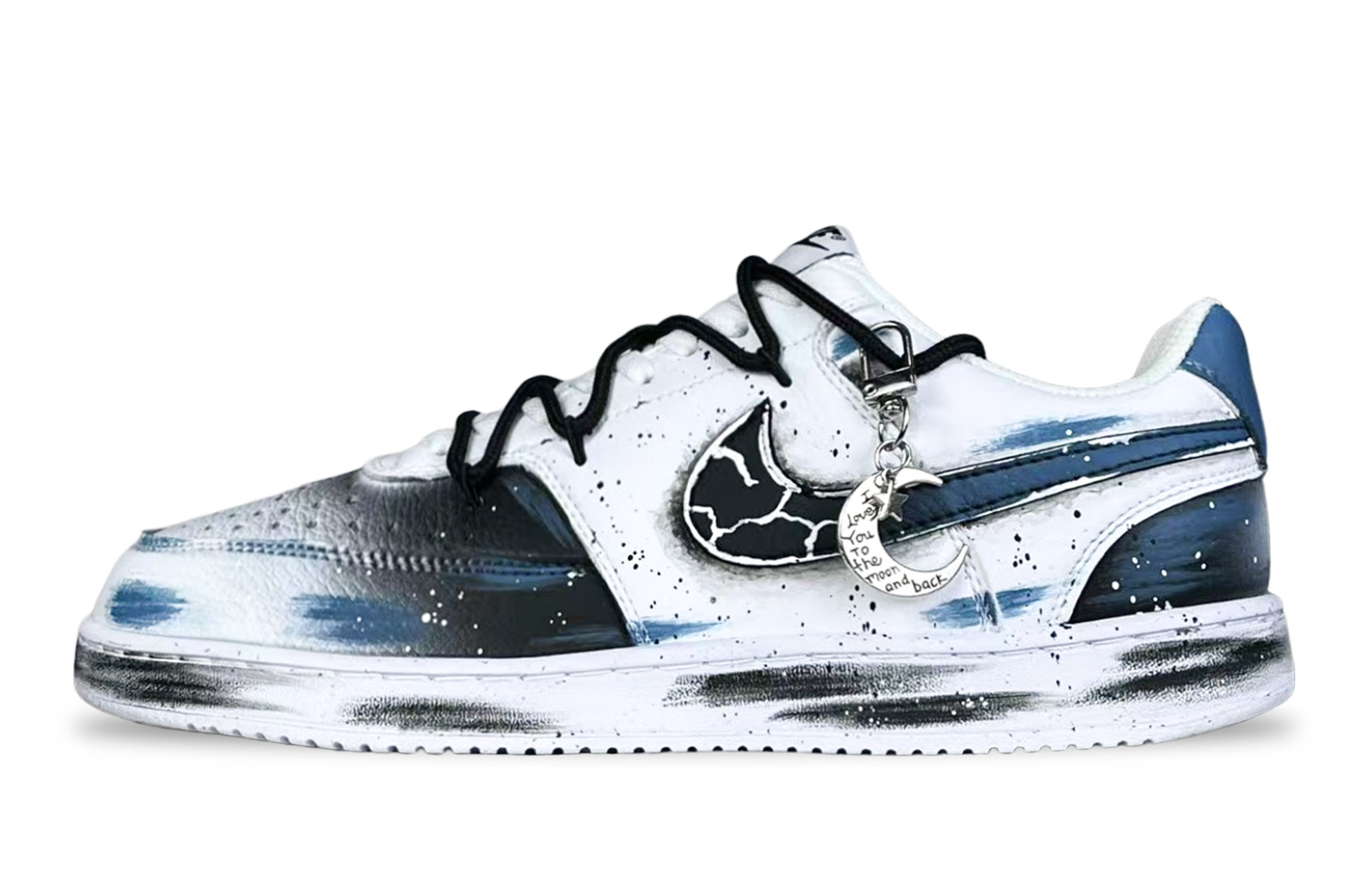 

Nike Кроссовки Court Vision 1 Pimkie, Wangshu, износостойкие, низкие, для скейтбординга, мужские, черные, синие, белые