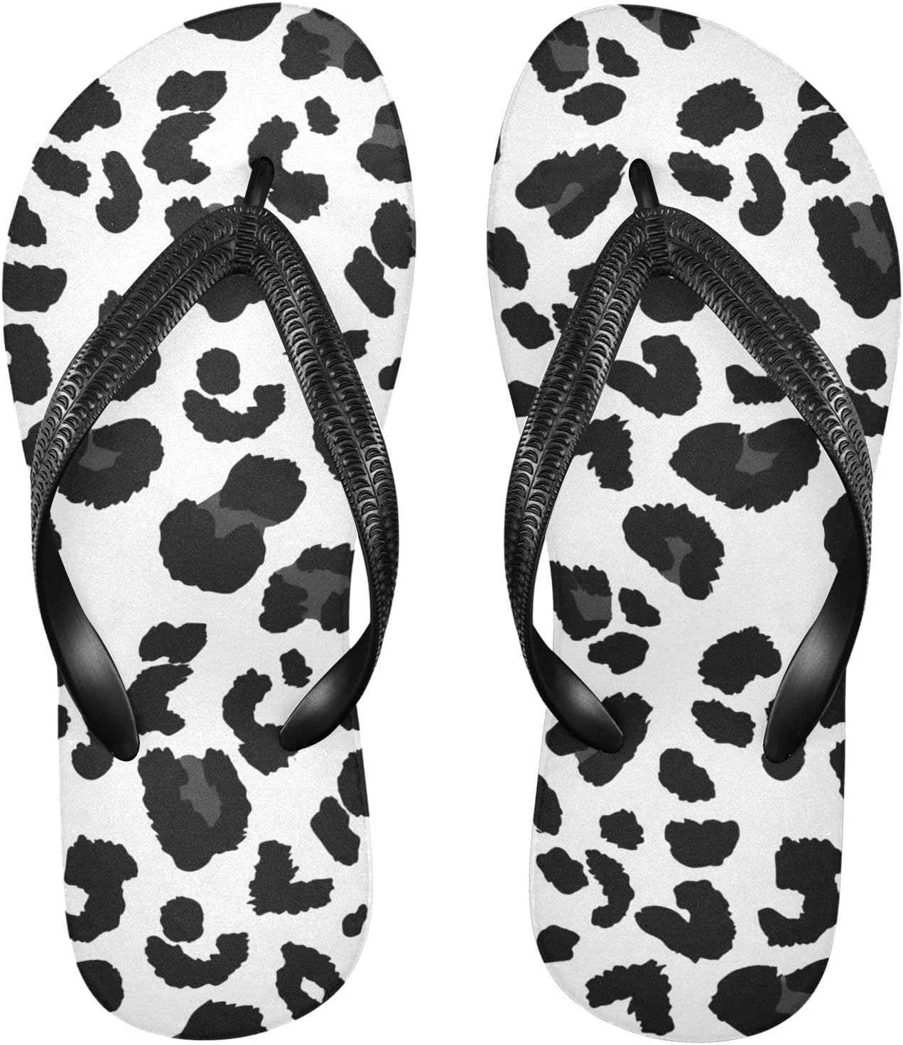 

Женские и мужские пляжные шлепанцы Leopard черно-белые для летнего отдыха и душа 20861788 Kfbe