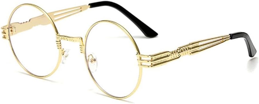 

Готические солнцезащитные очки в стиле стимпанк для мужчин и женщин, металлические круглые солнцезащитные очки с зеркальным покрытием и защитой от УФ-излучения UV400 VFDHN, 8