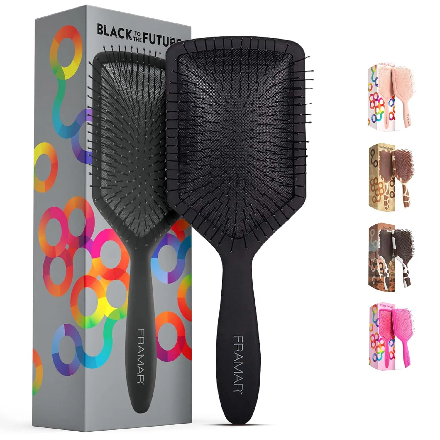 Щетка для волос FRAMAR Black Hair Brush для распутывания Framar, Black