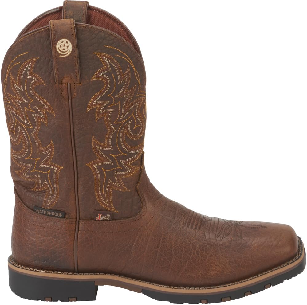 

Мужские водонепроницаемые вестерн-бутсы Justin Fireman 11, коричневый