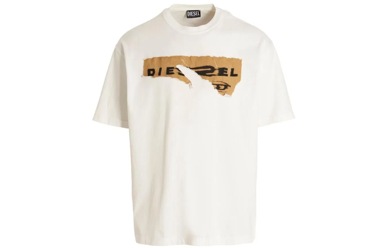 Футболка с эффектом стирки Diesel White