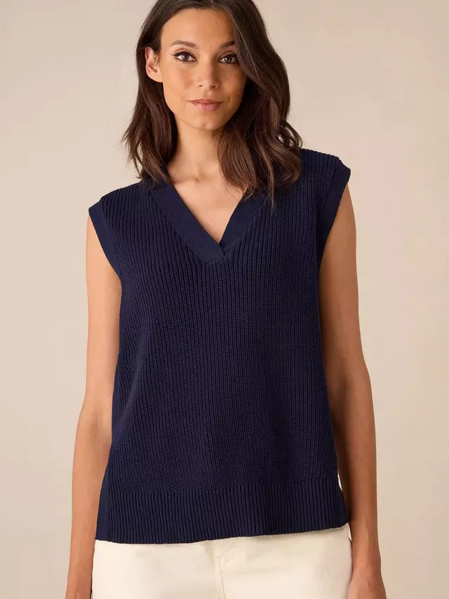 

Топ Ro&Zo Side Zip Knitted Tank, темно-синий