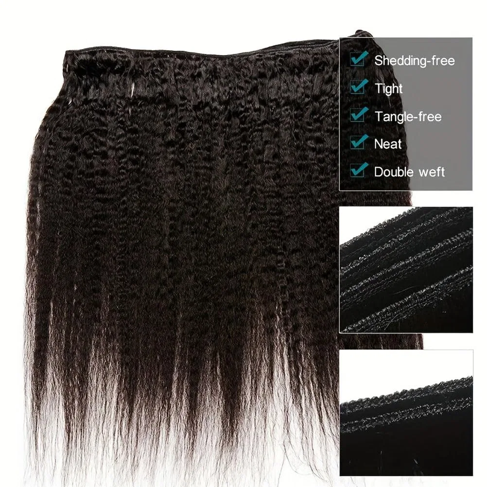 Бразильские пряди из натуральных волос Kinky Straight, 3 пучка, 300 г Yayahair — фото 4