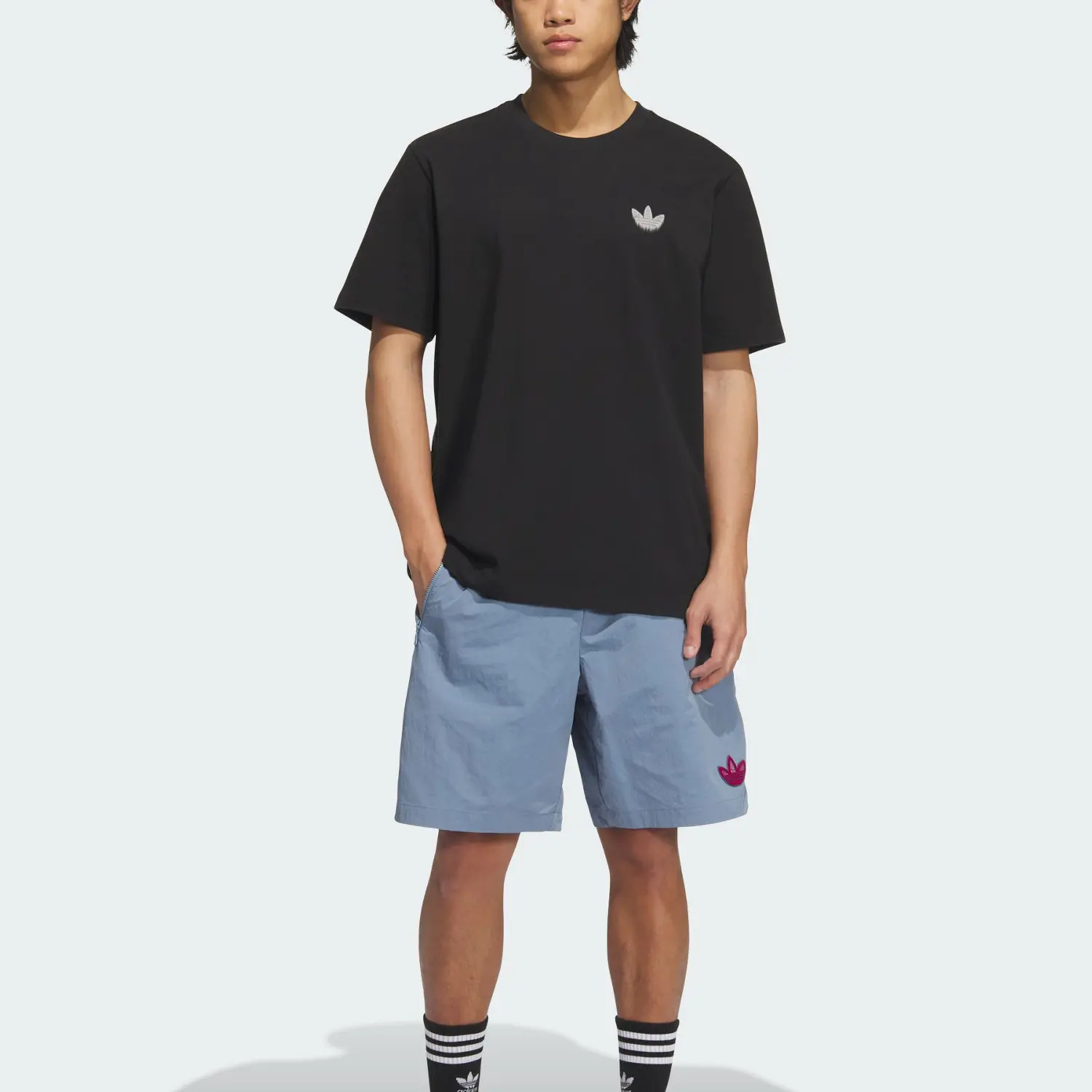 Шорты повседневные TrefoilBadge мужские Fantasy Gray Adidas Originals, серый — фото 3