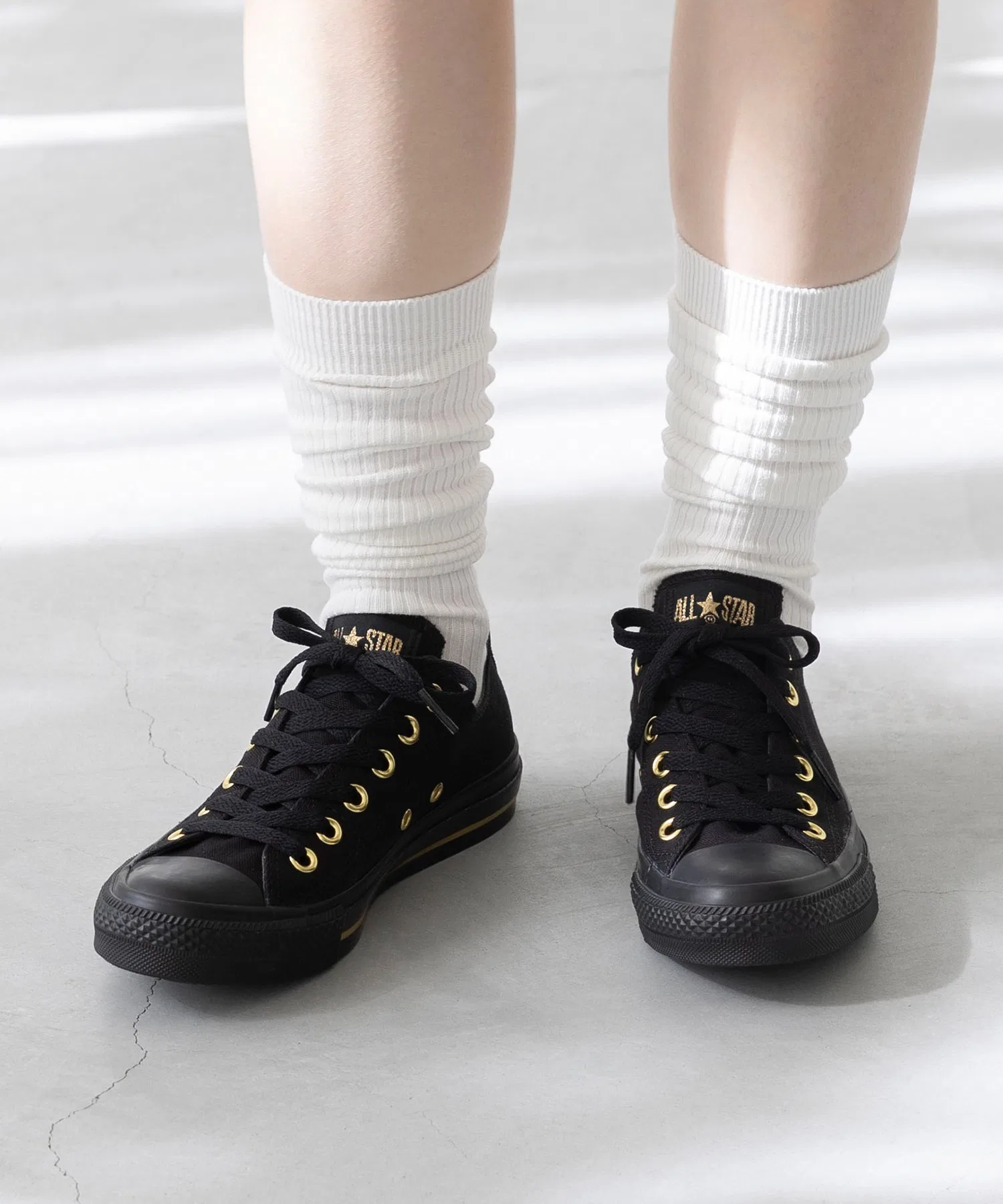 Унисекс кеды слипоны CONVERSE ALL STAR GOLDSTRIPE чёрные — фото 4