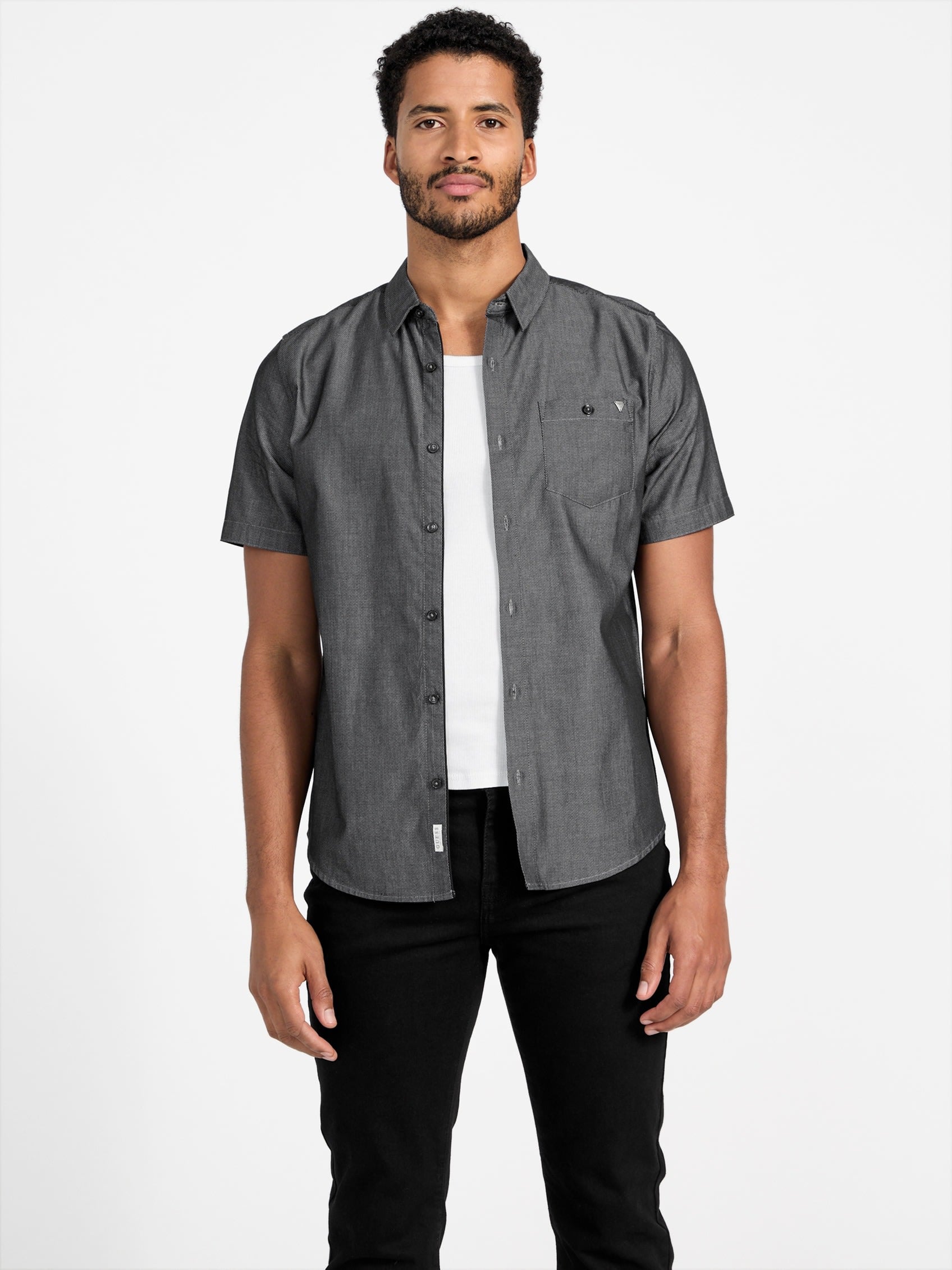 

Текстурированная рубашка Wayne Guess Factory, черный