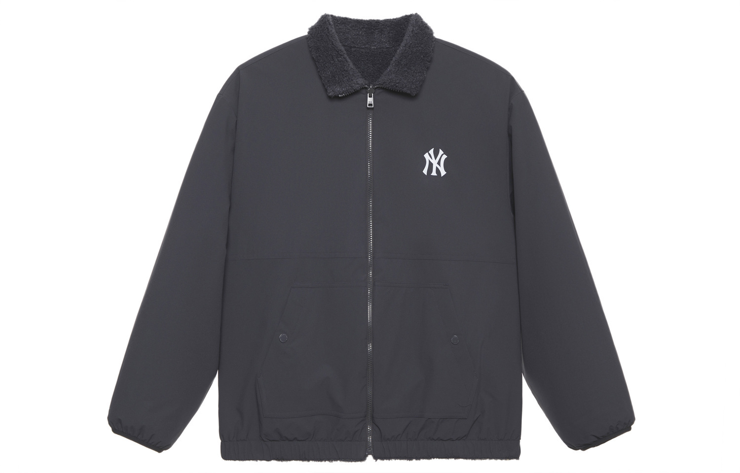 

MLB Стиль преппи Коллекция New York Yankees FW24 Пальто с бархатным эффектом Унисекс Угольно-серый, Charcoal Gray