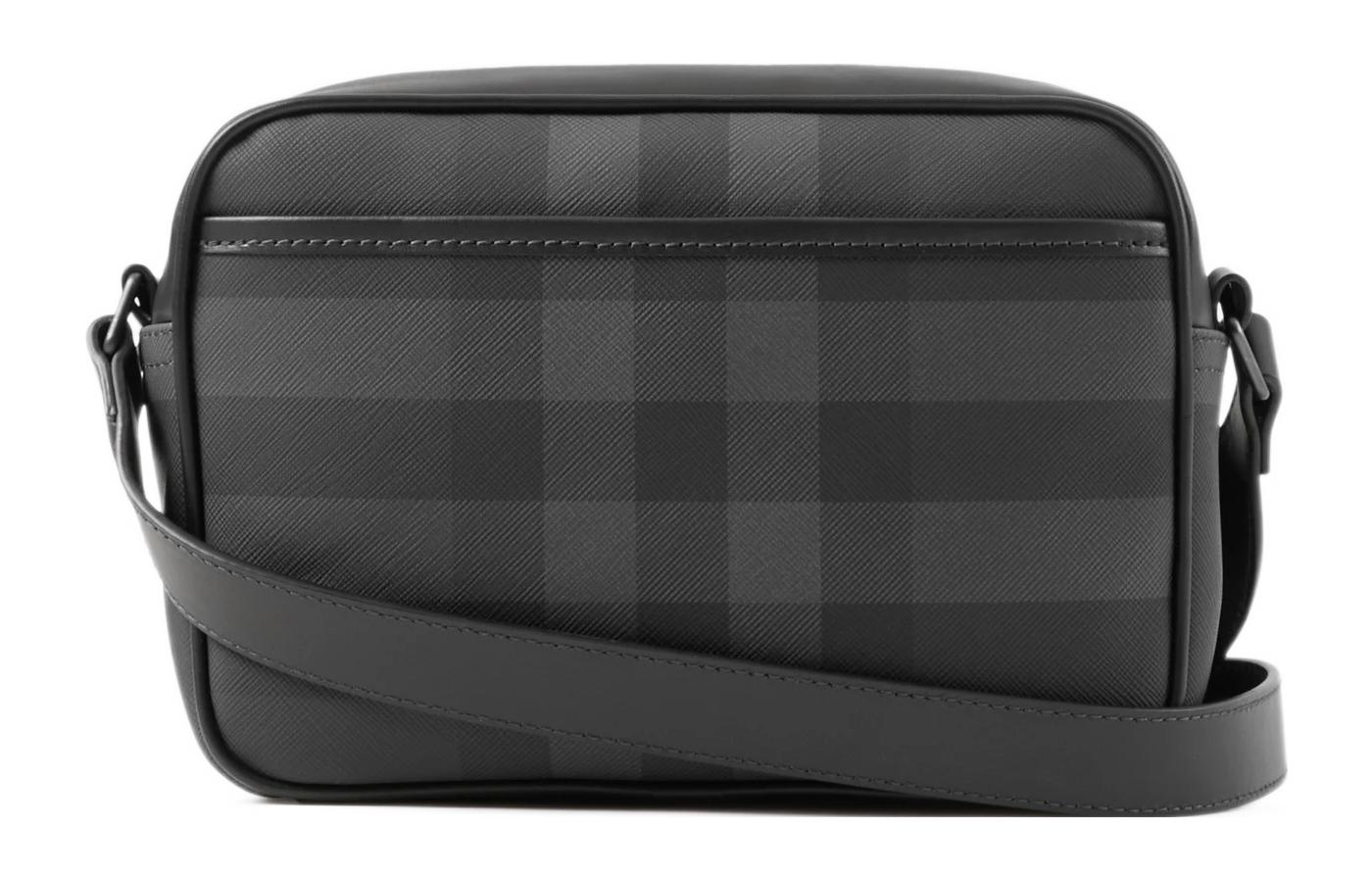 Burberry Искусственная кожа с хлопковой наплечной сумкой кроссбоди мужской угольно-серый — фото 3