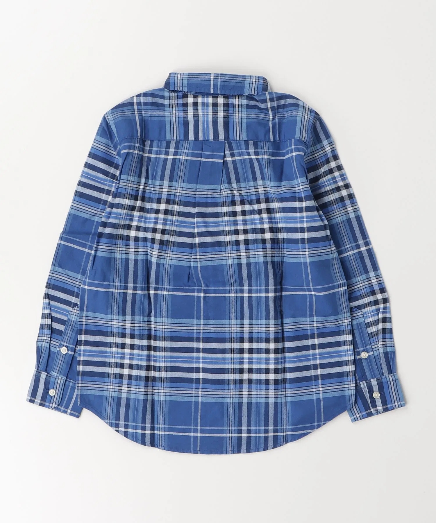 Детская хлопковая рубашка в клетку POLO RALPH LAUREN CHILDRENSWEAR тёмно-синяя — фото 4