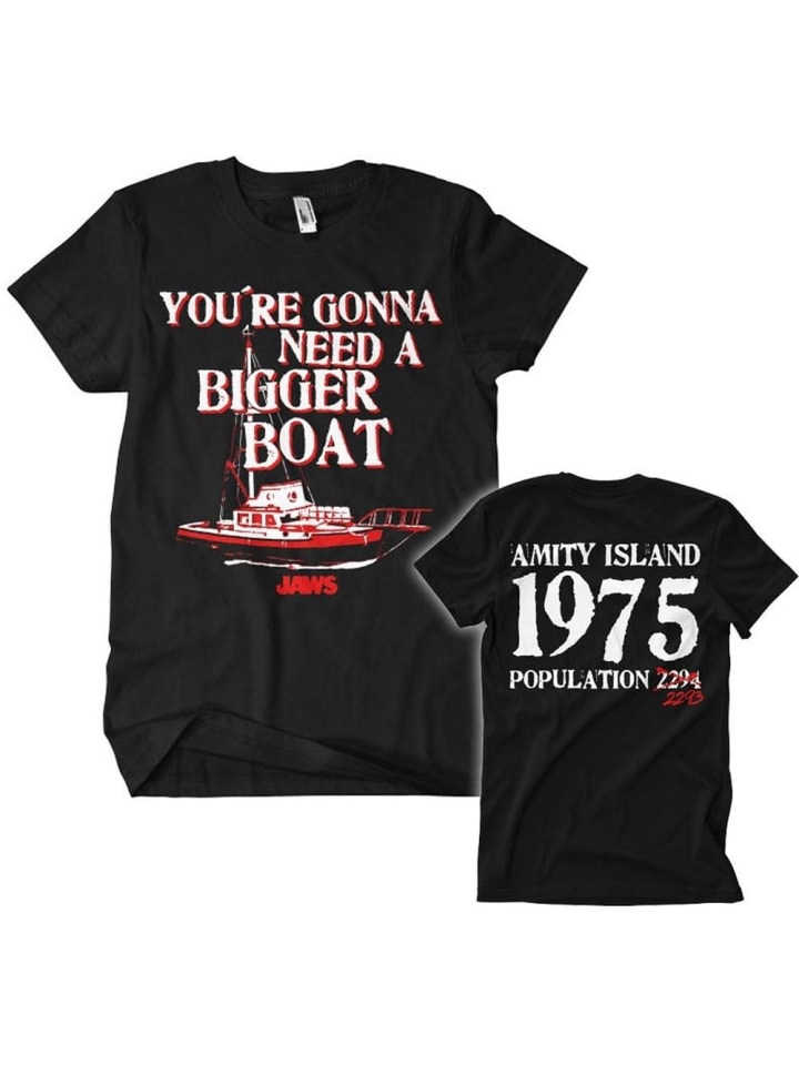 

Футболка Bigger Boat Big Tall T-Shirt черного цвета Jaws, Черный, Футболка Bigger Boat Big Tall T-Shirt черного цвета Jaws