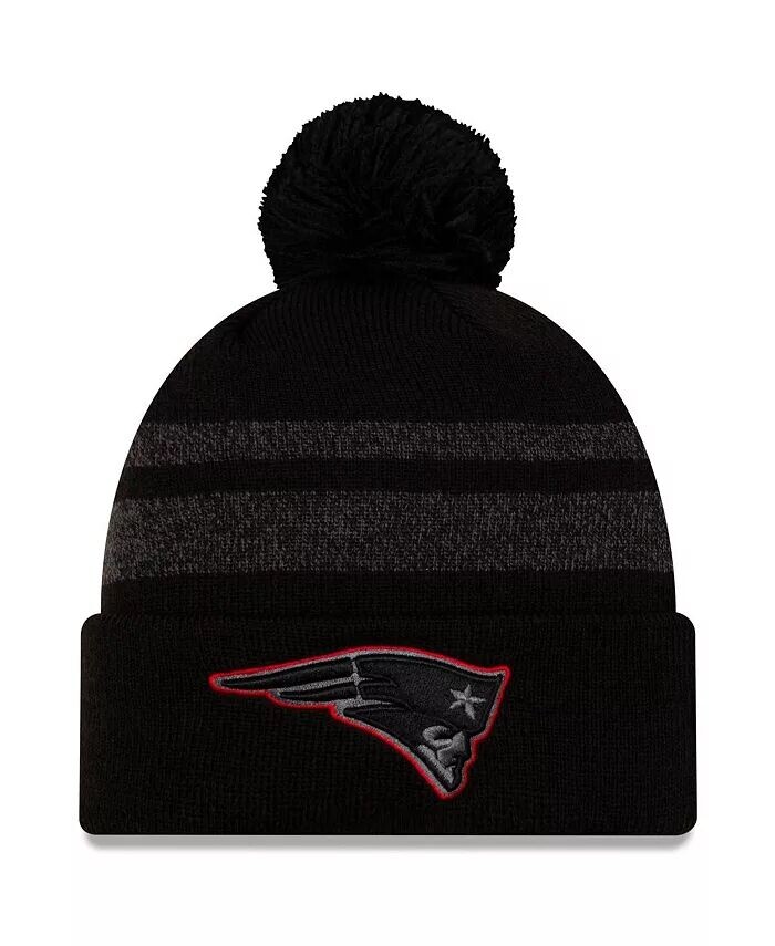 

Мужская черная вязаная шапка New England Patriots с манжетами и помпоном New Era
