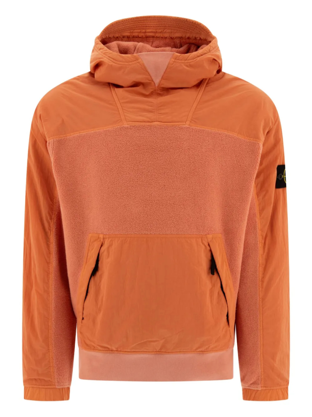 Толстовка с капюшоном и флисовыми вставками Stone Island, оранжевый