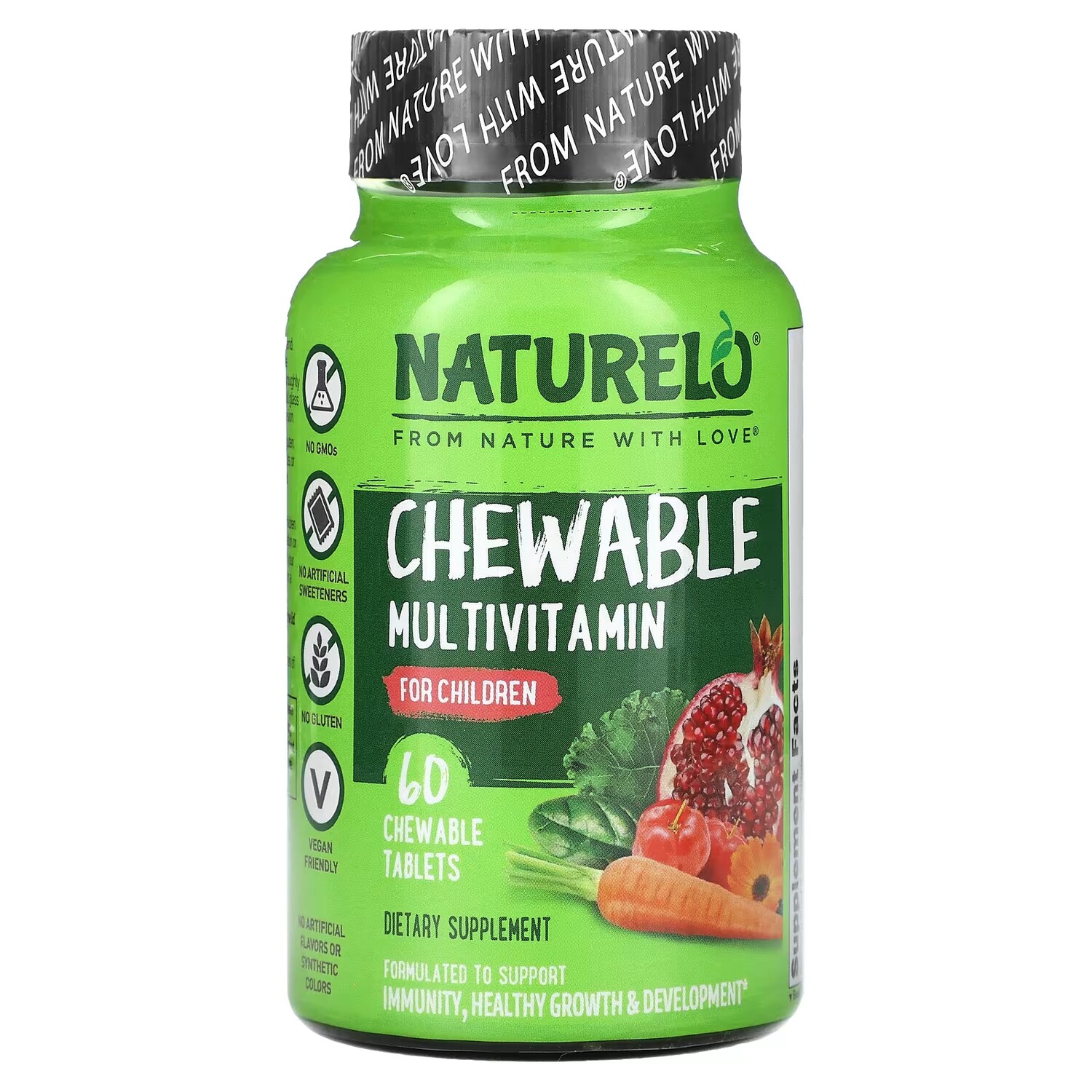 

Жевательные мультивитамины Naturelo для детей, 60 жевательных таблеток