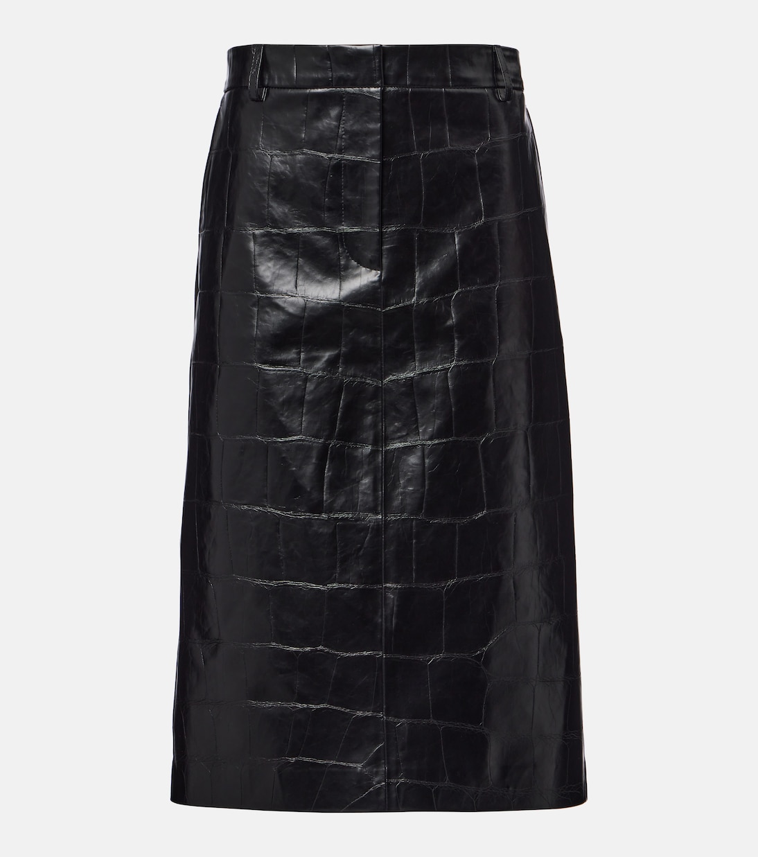 

Юбка-карандаш из крокодиловой кожи Stella McCartney, черный