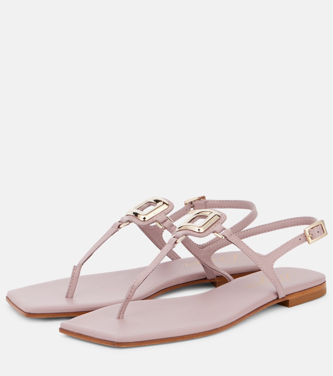 Вьетнамки Viv' By The Sea из кожи Roger Vivier, Dusty Rose — фото 4