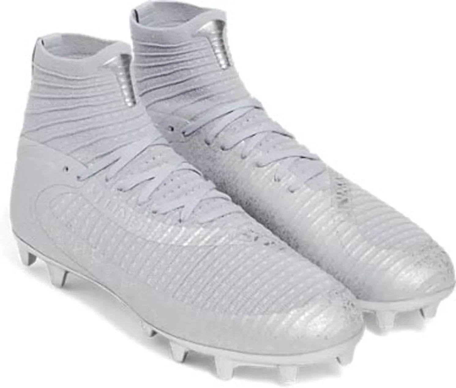 Футбольные бутсы Under Armour для мужчин Highlight 2 MC Knit - стелька с высокой отдачей SuperFoam, металлик серебристый — фото 4