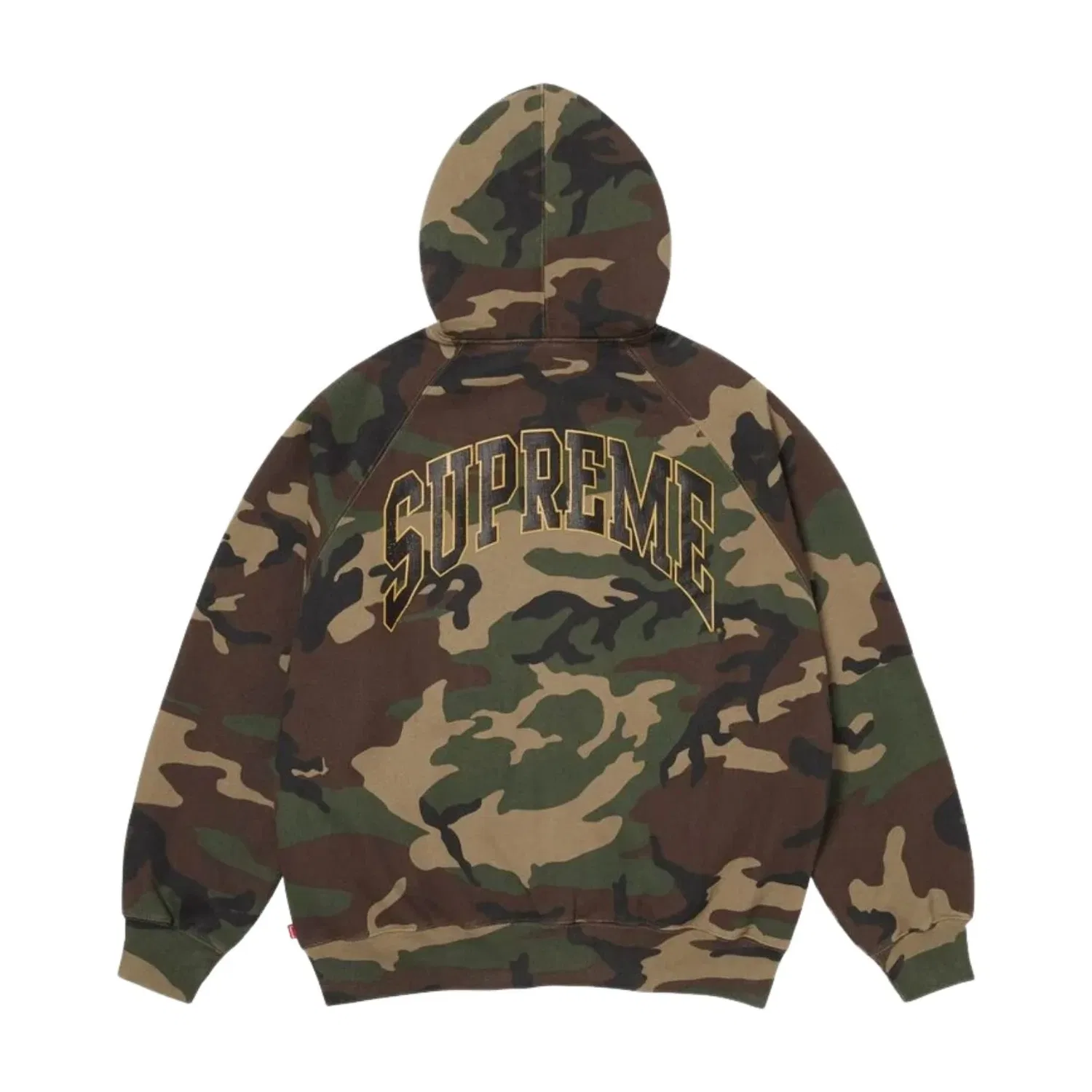Толстовка Supreme SS26 Cracked Raglan Zip Up Hooded Sweatshirt 'Woodland Camo' SUP-SS26-192-CAM, зеленый — фото 2