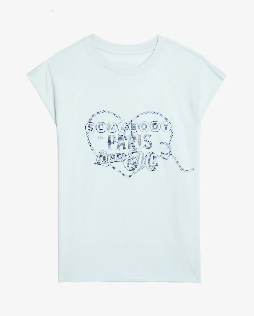 

Топ Camiseta de mujer Cloe sin mangas en algodón Zadig & Voltaire, светло-голубой