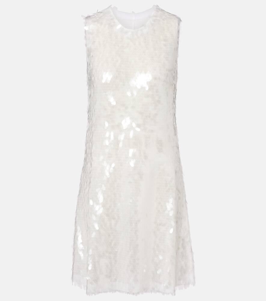 

Сексуальное мини-платье из стрейч-сетки с пайетками Norma Kamali, Clear/White