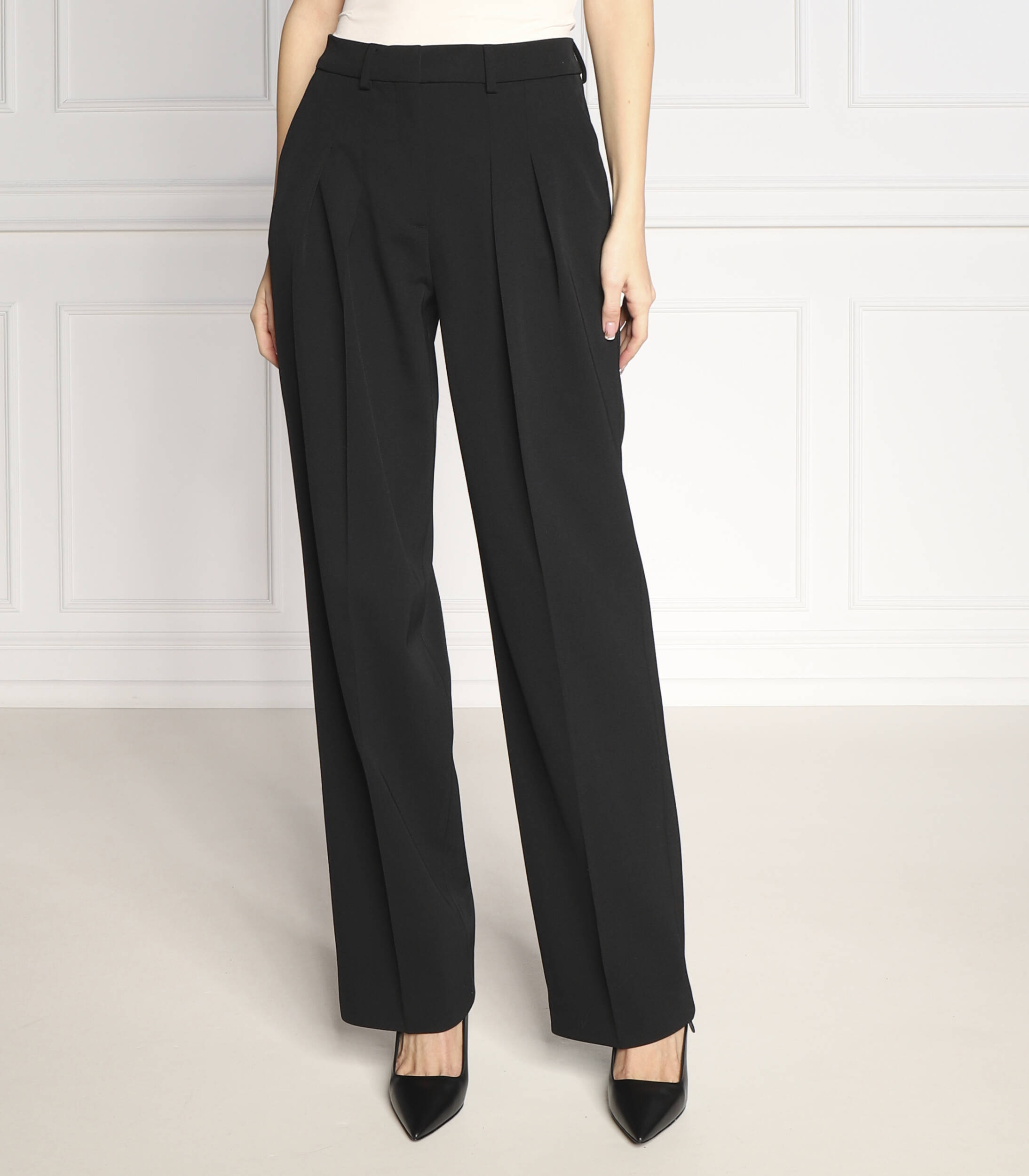 

Брюки Calvin Klein TWILL PLEATED Straight fit, черный