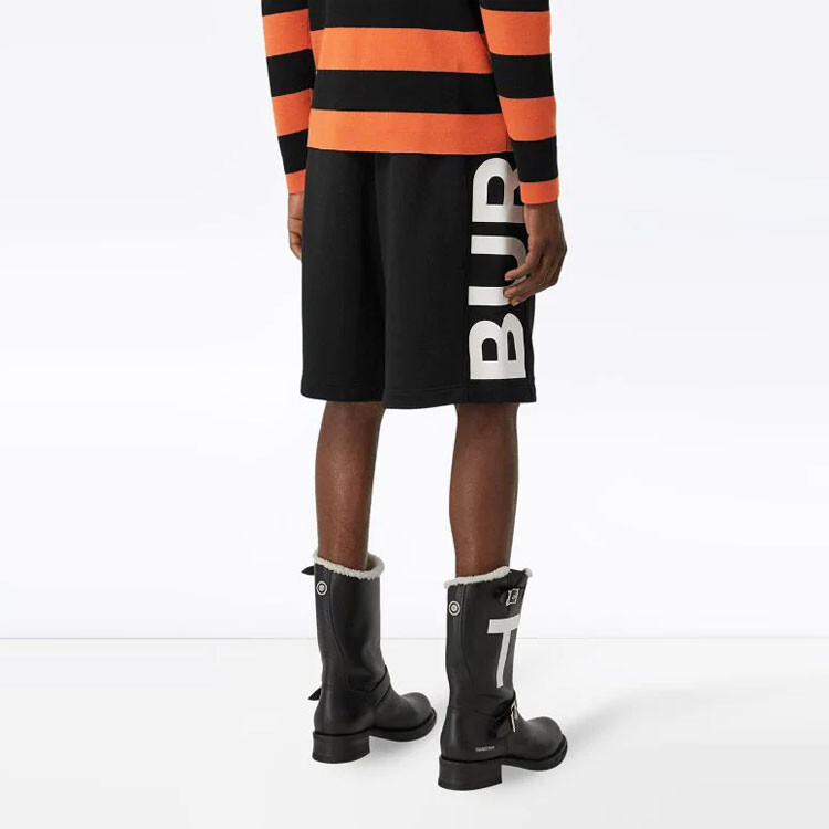 Шорты Burberry Fawnley Logo Print Track, Черный — фото 4
