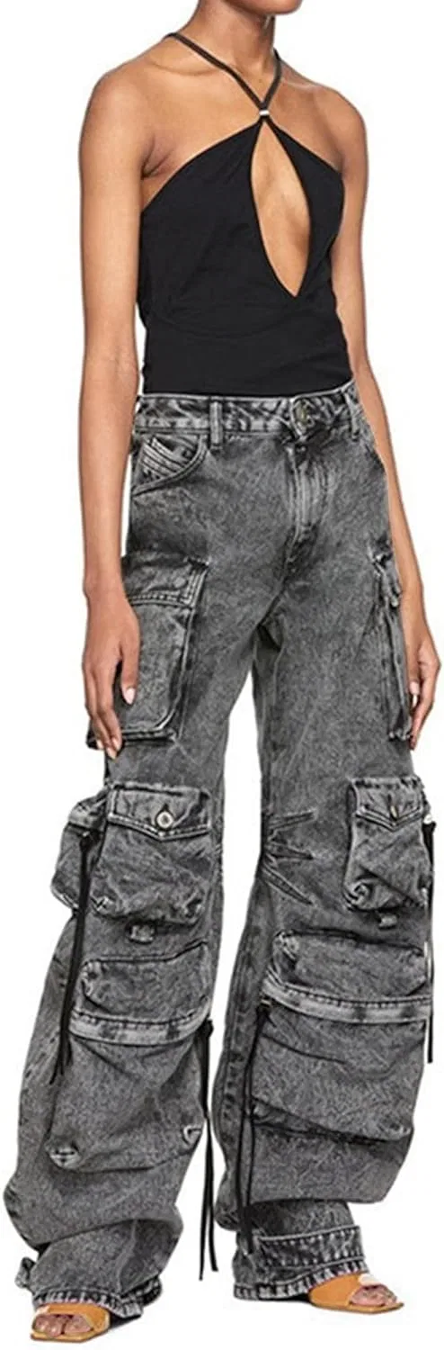 Джинсы свободные, Light Gray, Y2k Baggy Cargo — фото 4