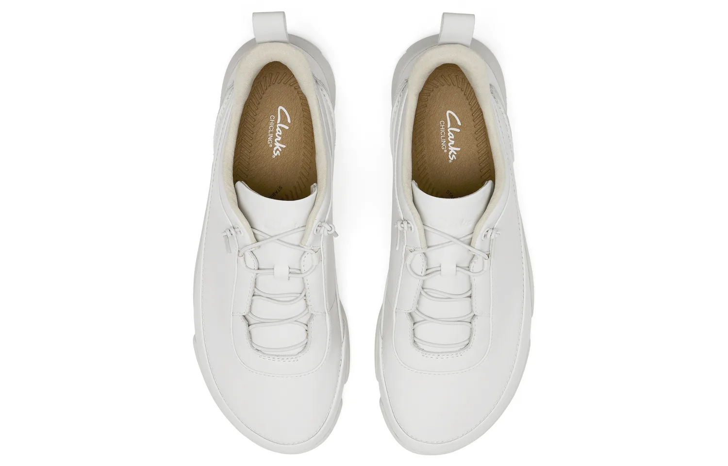 Trigenic2 Easy мужские повседневные туфли из коровьей кожи Clarks, белый-Men's 261873557 — фото 4