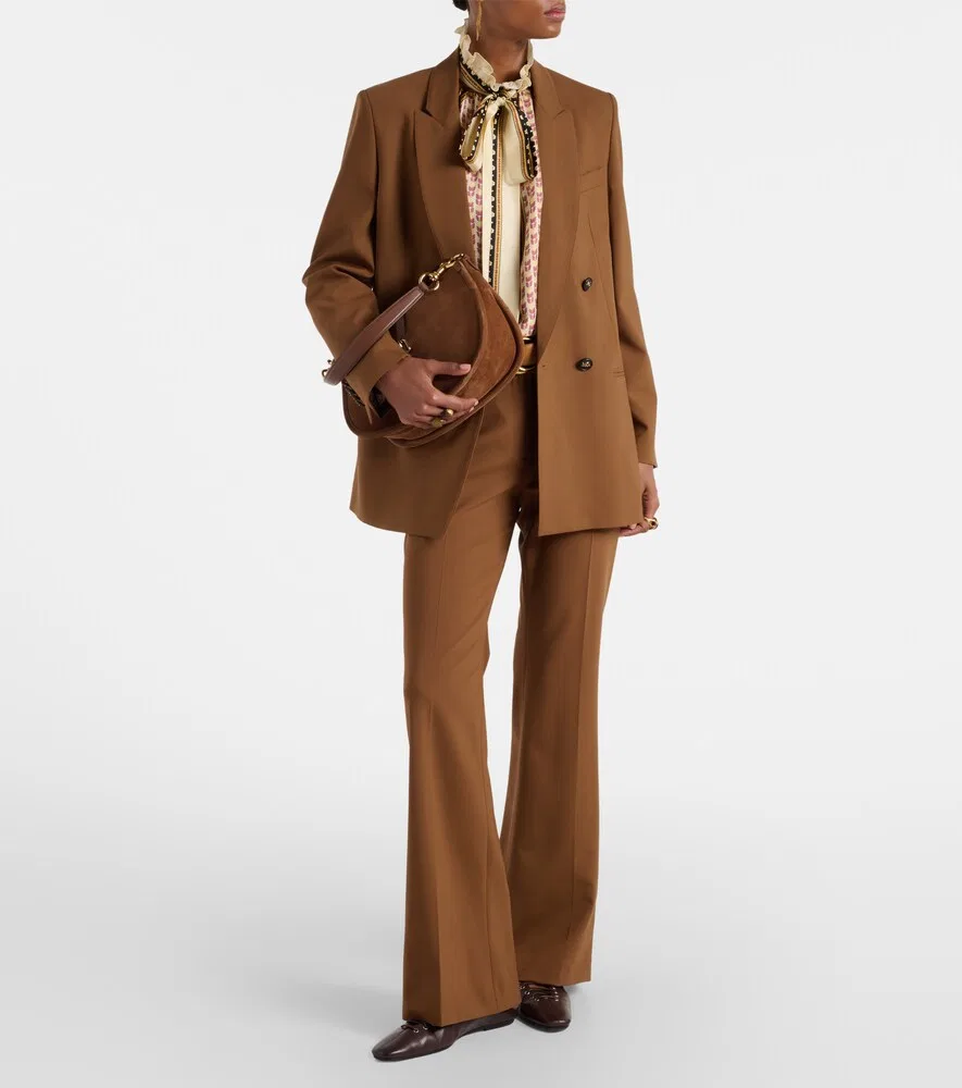 Брюки-клеш из шерстяной смеси Etro, коричневый — фото 2