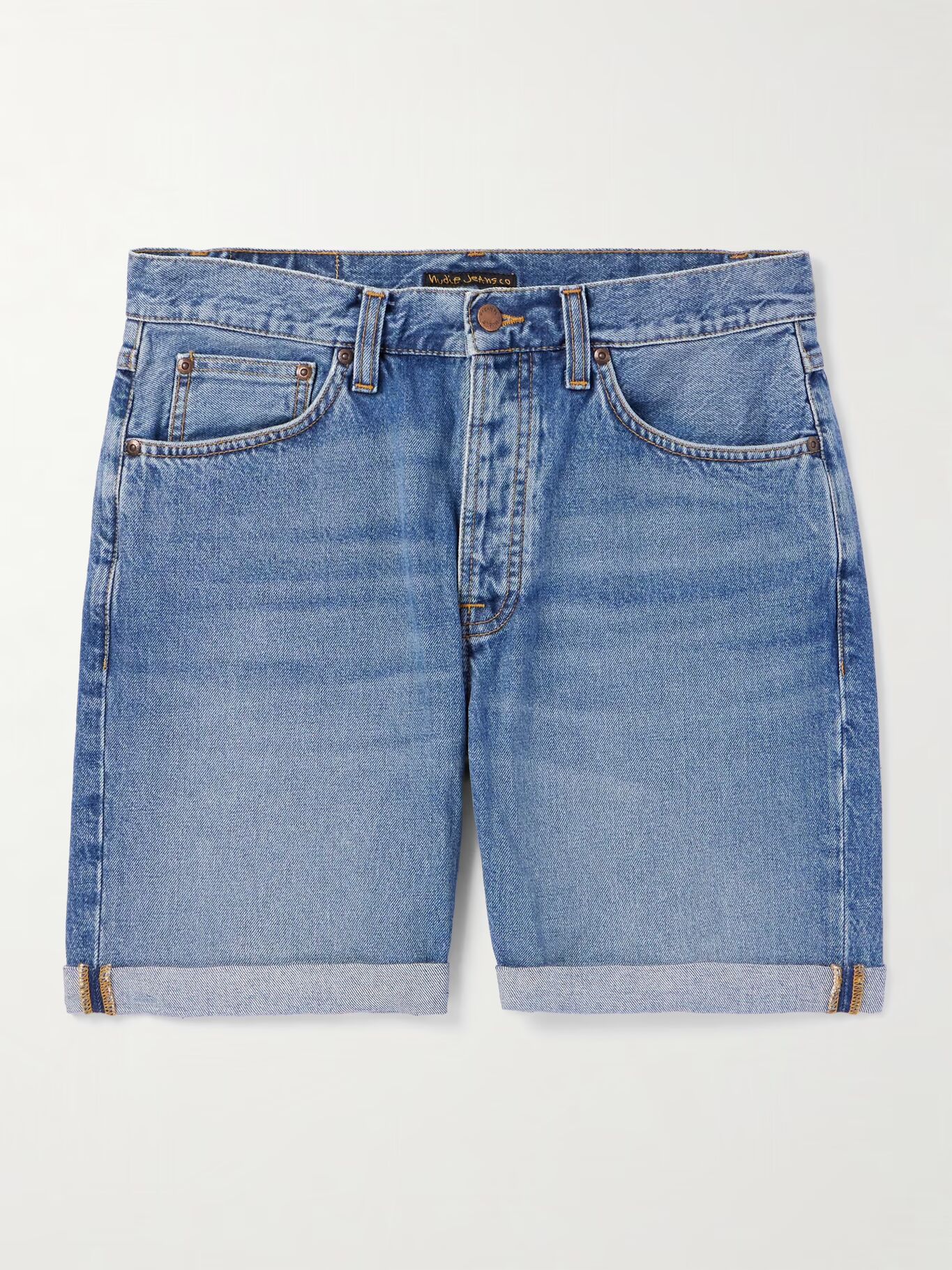 

Джинсовые шорты прямого покроя Josh NUDIE JEANS, синий
