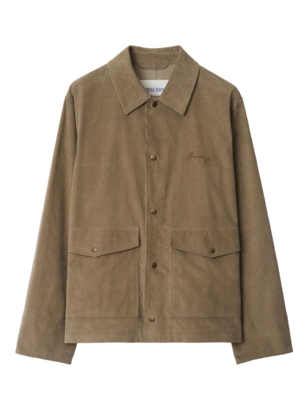 

Burberry вельветовая куртка-рубашка, коричневый