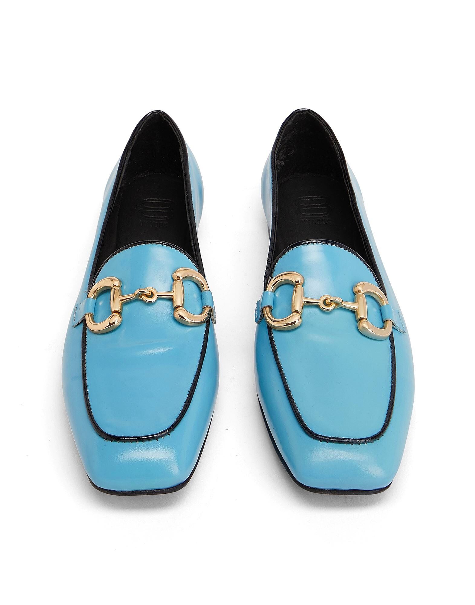 Лоферы Polish Leater Horsebit-Detail Loafer 8 By Yoox, небесно-голубой — фото 3