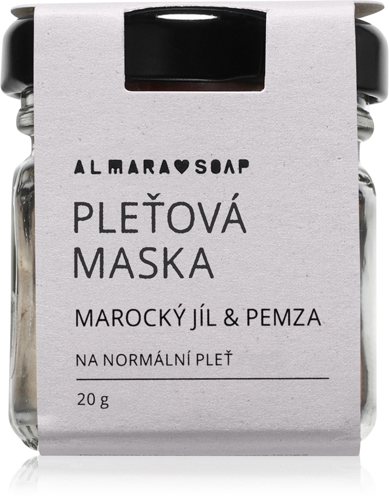 

Отшелушивающая маска для лица с марокканской глиной и пемзой для нормальной кожи Almara Soap, 20 гр