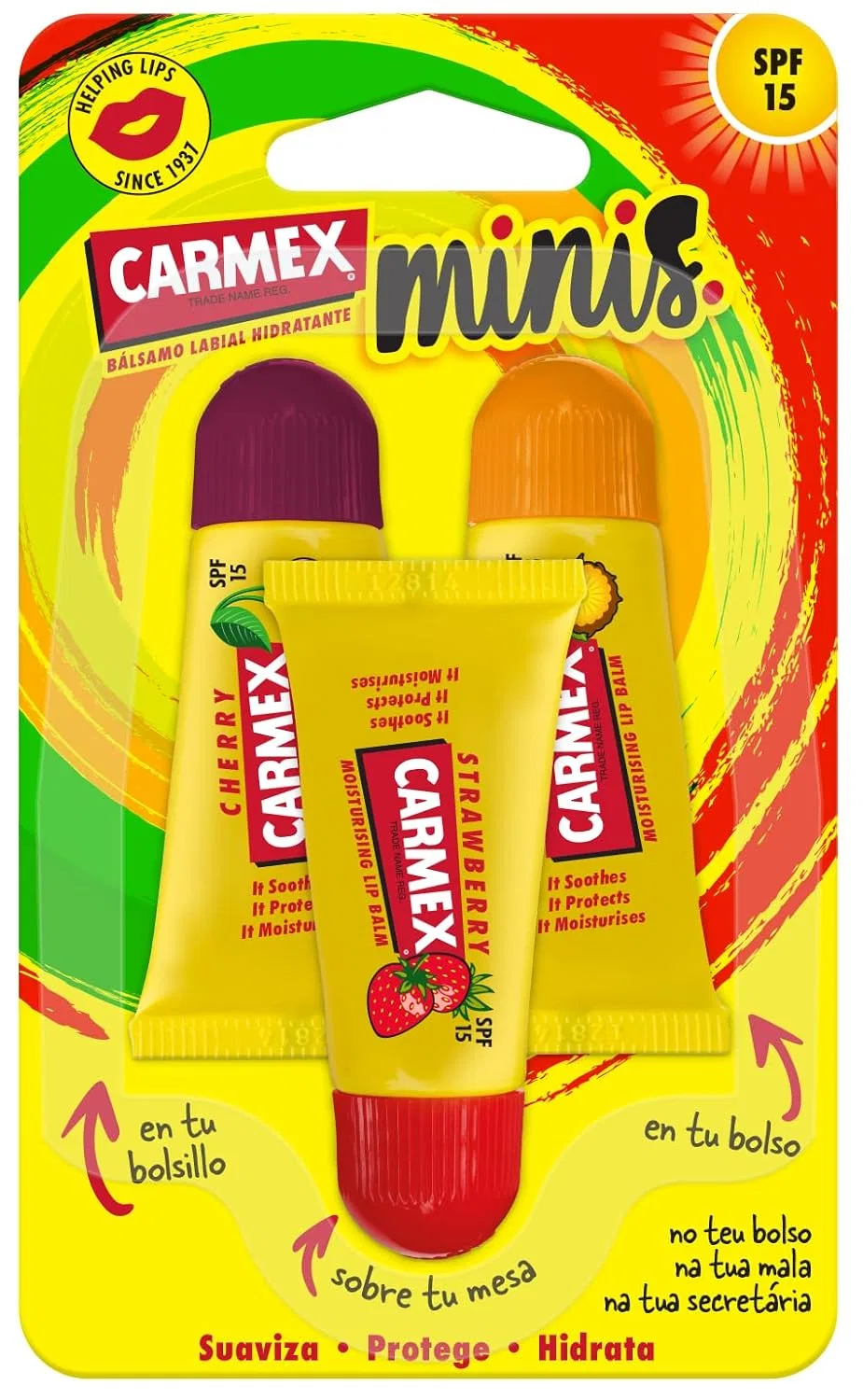Бальзам для губ Carmex Triplo Minis SPF 15, 3 шт. по 5 г Carmex