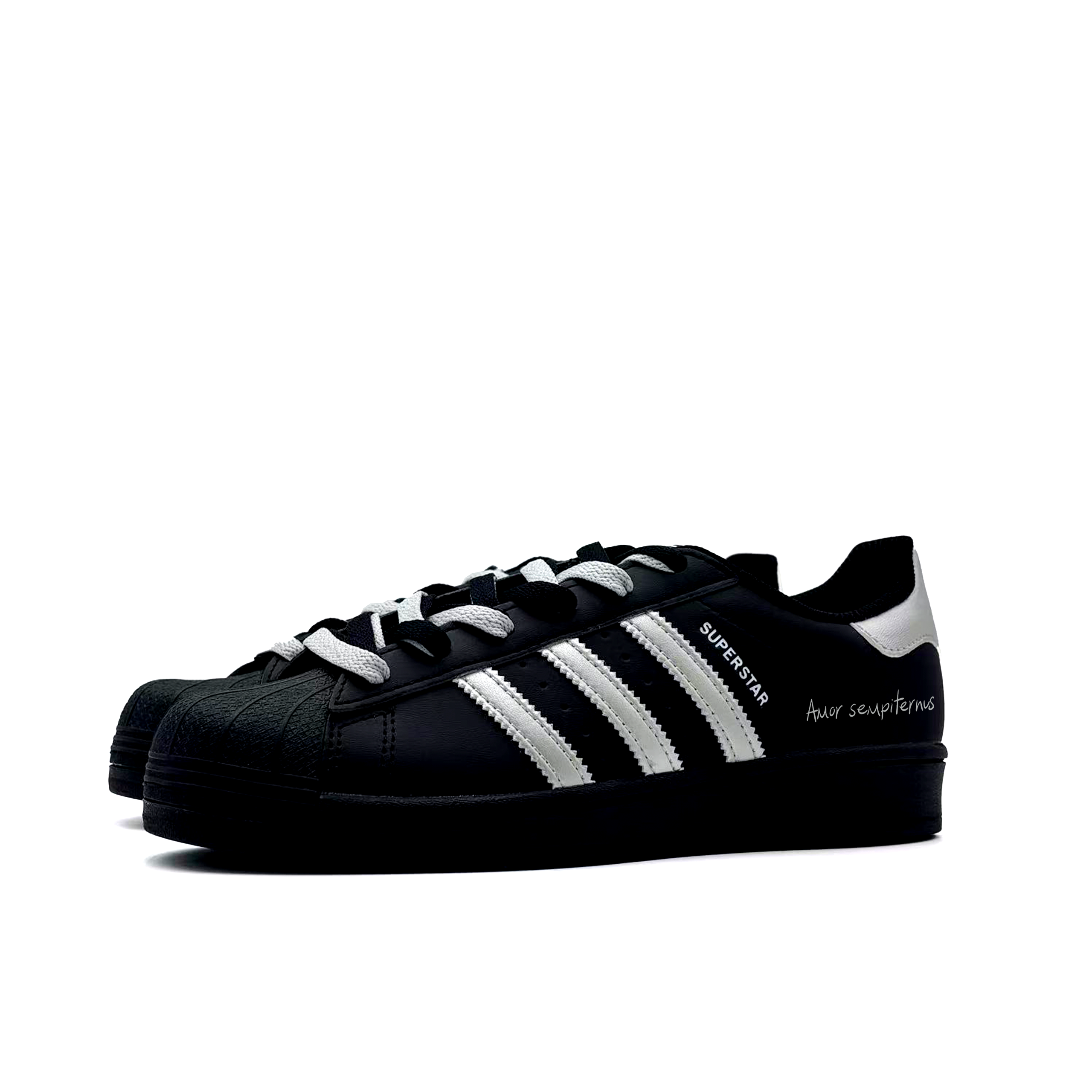 Adidas Originals Superstar 2 Half Poem Abrasion Resistant Low top детские скейтбординг кроссовки Black Silver для подростков — фото 4