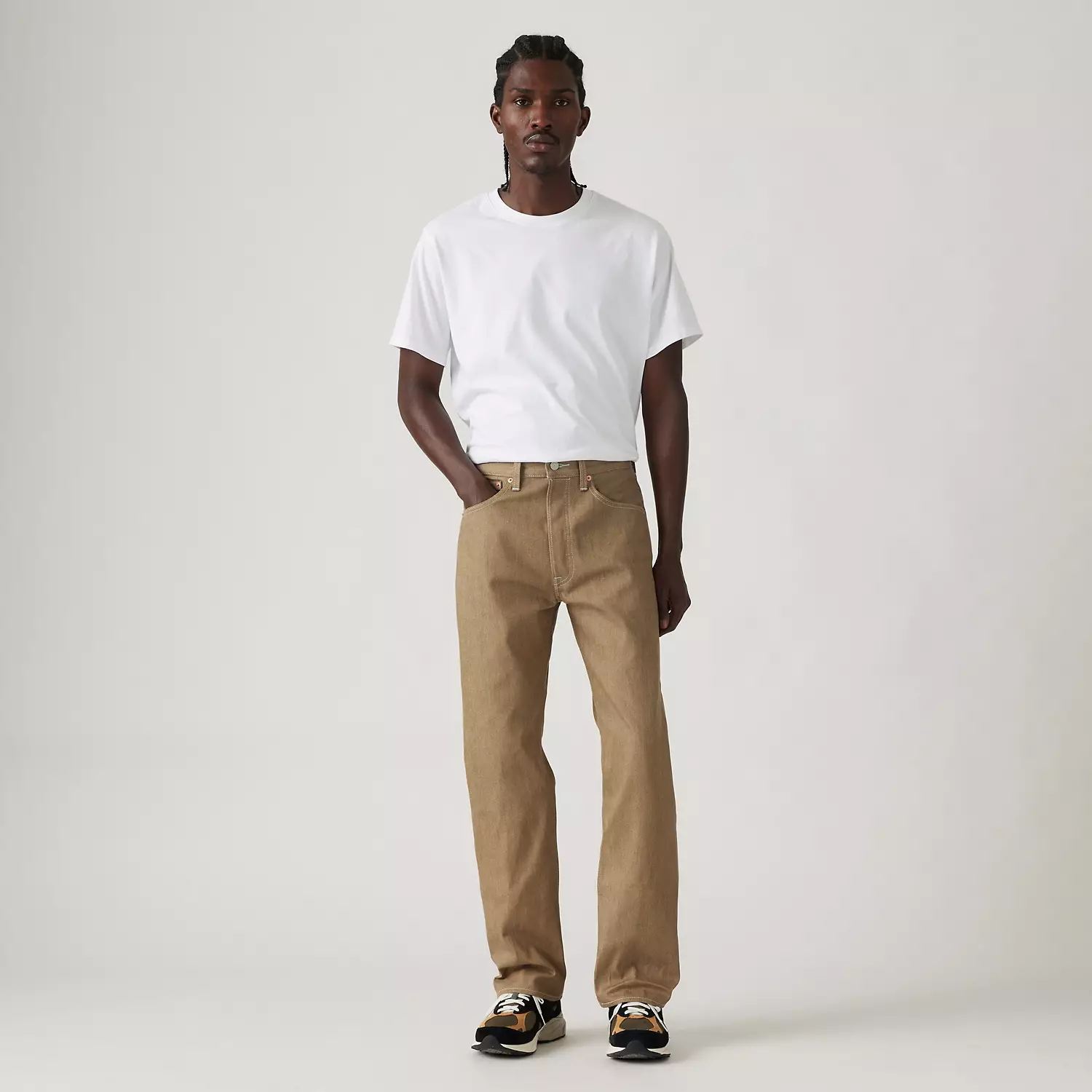 501 Original Shrink-to-Fit мужские джинсы Levi's, цвет Beige - White — фото 2