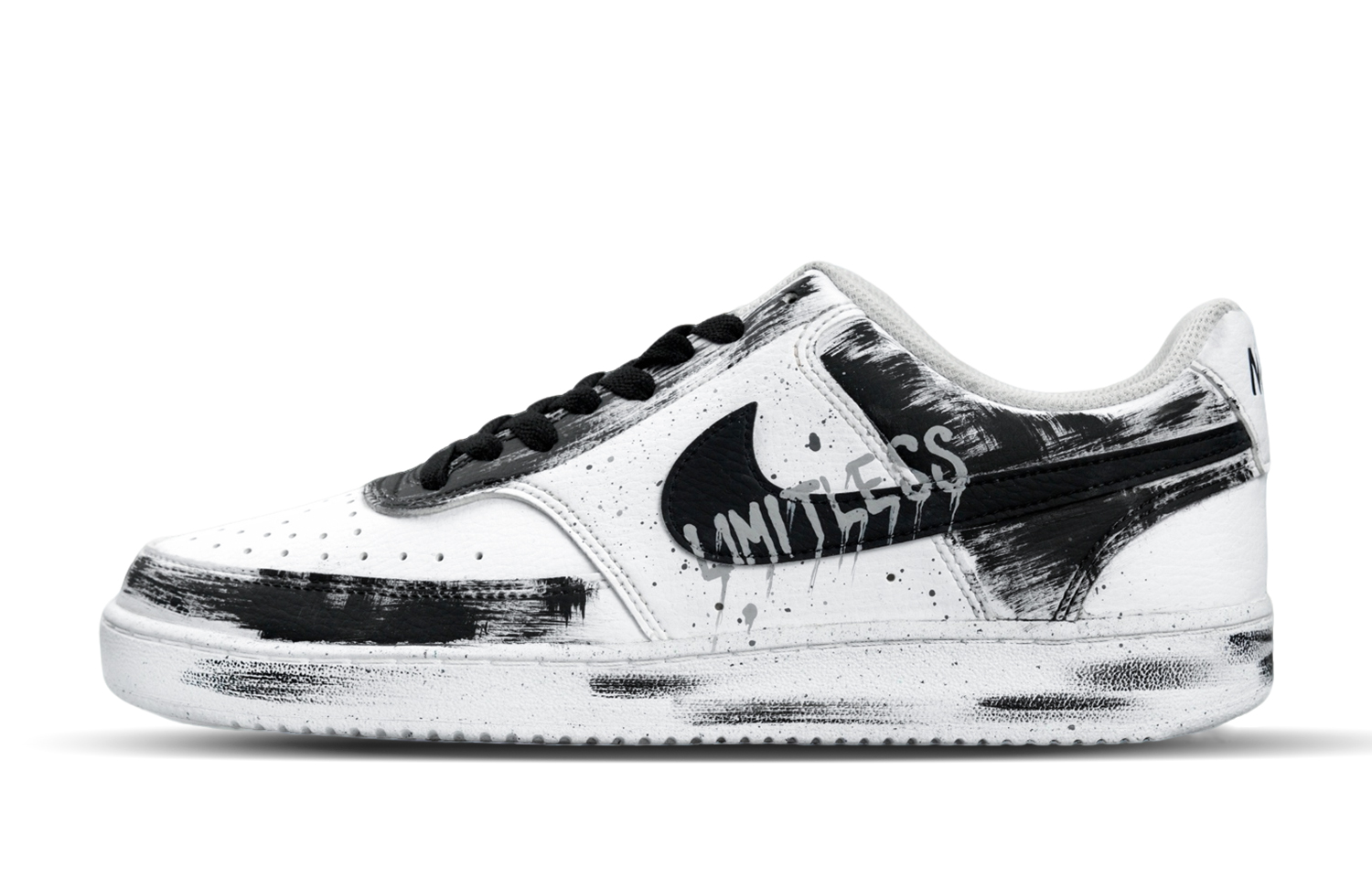 

Nike Court Vision 1 Black Or White Low top Skateboard Shoes мужские черно-белые