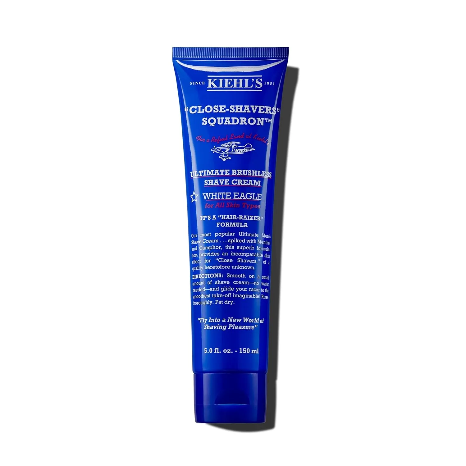 Kiehl's Ultimate Brushless Shave Cream с ментолом White Eagle, для всех типов кожи, с ментолом и камфорой, мгновенный освежающий и охлаждающий эффект, минимизирует раздражение, подготавливает кожу к гладкому бритью 148 мл / 150 мл