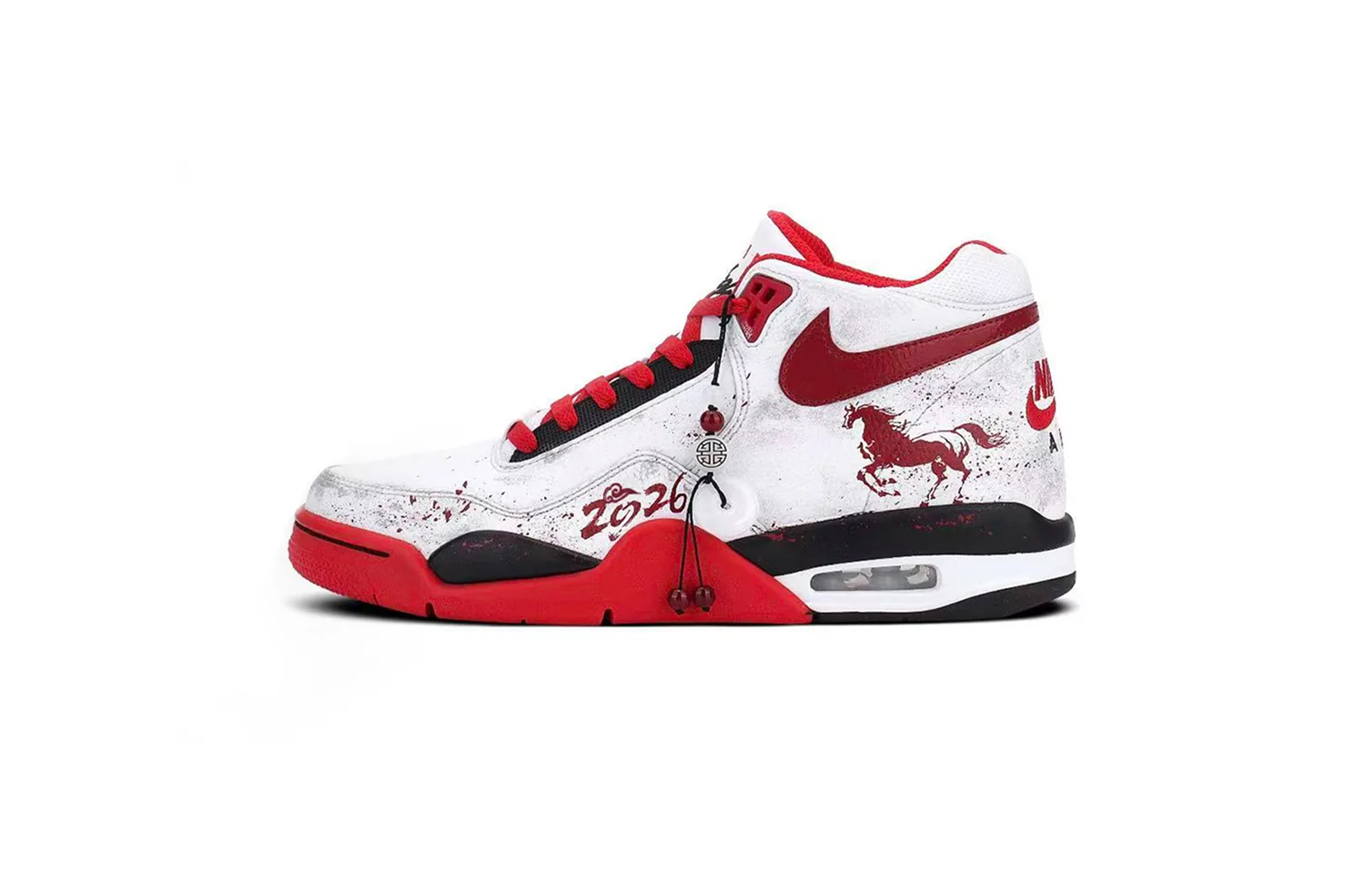 Nike Кроссовки Flight Legacy Vintage мужские мид-топ белые красные черные