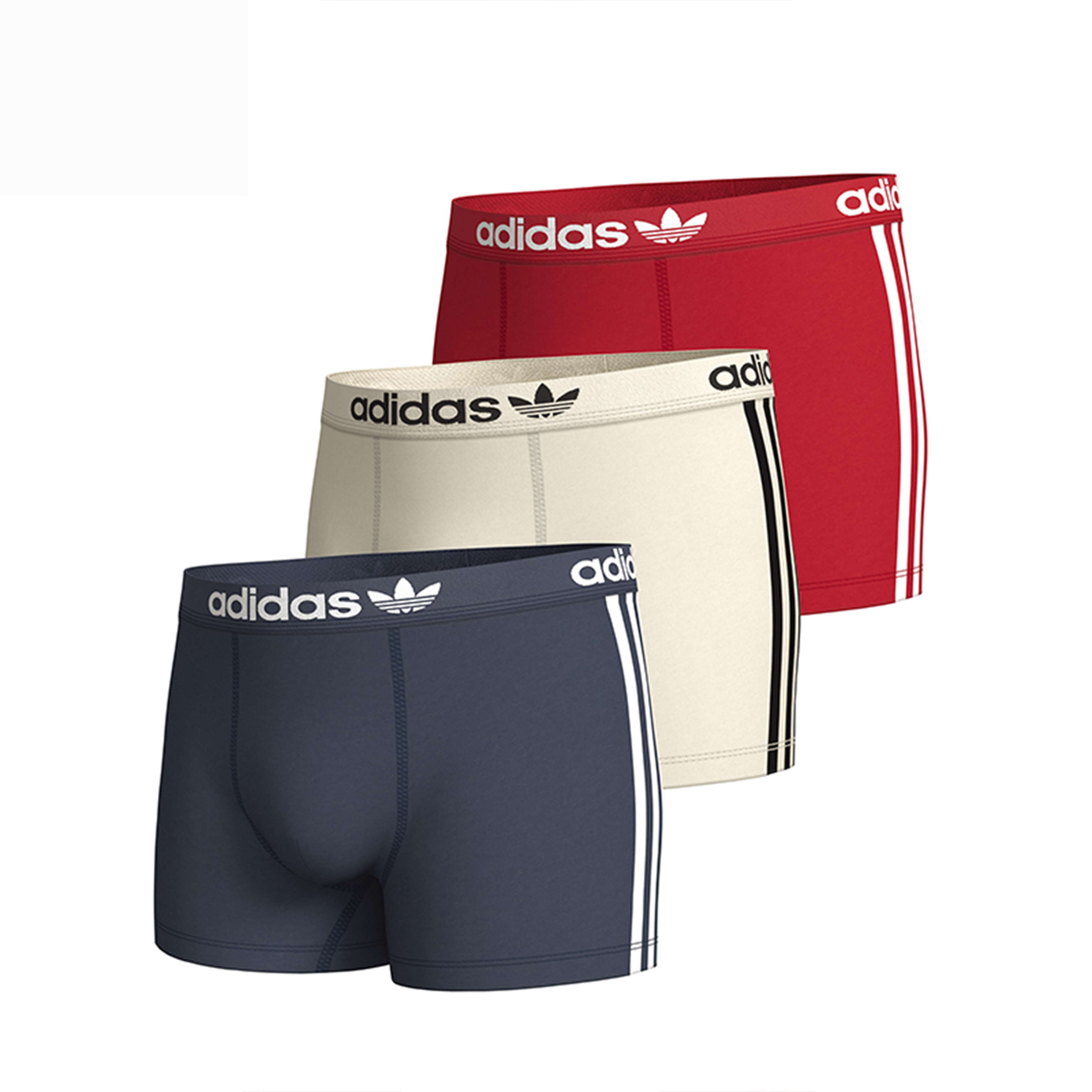 

Трусы мужские, 3 пары Adidas Originals, 3 Pack (Dark Blue+White+Red)